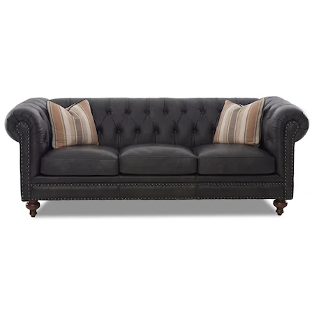 Traditional Chesterfield Sofa with Nailhead Trim